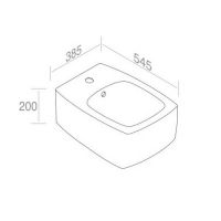 Подвесное биде AET ITALIA SQUARE SOSPESO S522T1R1V1 схема 2