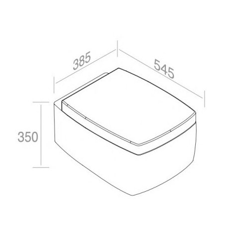 Подвесной унитаз AET ITALIA SQUARE SOSPESO S521T0R0V1 схема 2