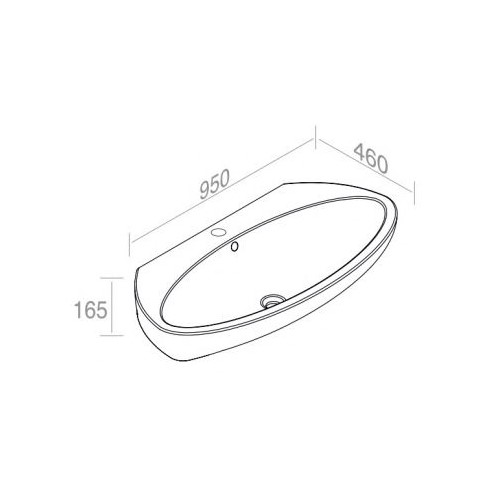 Накладная/подвесная раковина AET ITALIA BOLD OVAL XL CR L524T1R1V4 схема 2