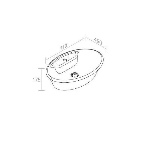 Раковина AET ITALIA PRINCESS OVALE CR накладная на столешницу L489T0R1V0 схема 2