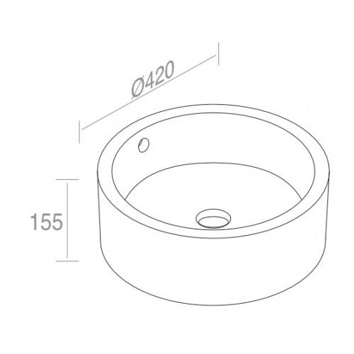 Раковина  AET ITALIA BOLD RING накладная круглая L260T1R0V0 схема 2