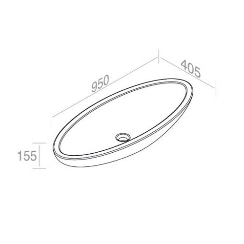 Раковина накладная AET ITALIA BOLD OVAL XL L225T0R0V0 схема 2