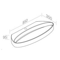 Накладная или подвесная раковина  AET ITALIA P35  OVALE L.85 L016T1R1V4 схема 4