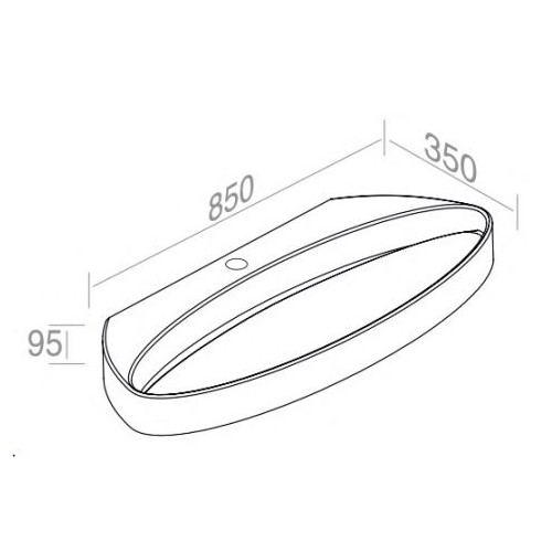 Накладная или подвесная раковина  AET ITALIA P35  OVALE L.85 L016T1R1V4 схема 4