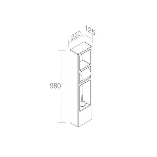 Стойка с ёршиком и держателем бумаги AET ITALIA WALL THREE COMPLEMENTO C303VX схема 2