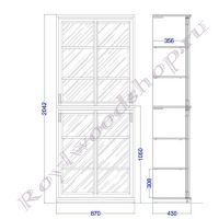Книжный шкаф 2- секционный схема