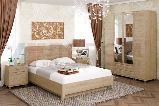 Кровать КР-1863 (1,6х2,0) с П/Мех и жестким изголовьем Мелисса