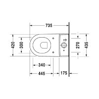 Напольный унитаз Duravit D-Neo rimless 37х58 в комплекте Big Toilet 210409 схема 2