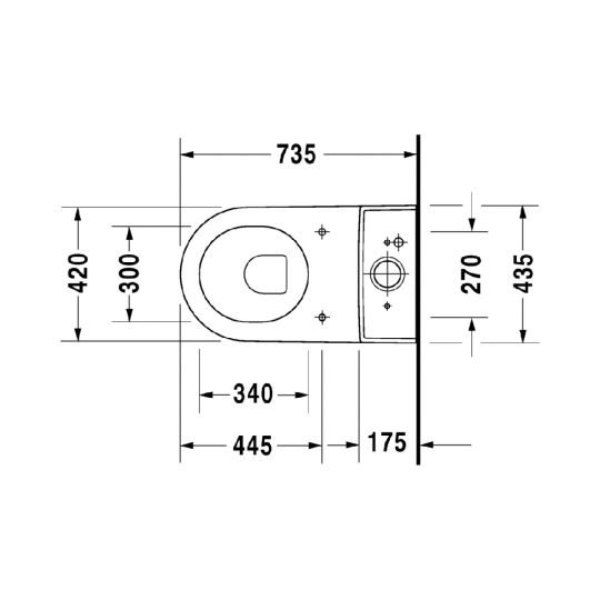 Напольный унитаз Duravit D-Neo rimless 37х58 в комплекте Big Toilet 210409 ФОТО