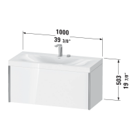 Подвесная тумба с раковиной 100 х 48 c-bonded Duravit Xviu XV4611 с одним выдвижным отделением схема 3