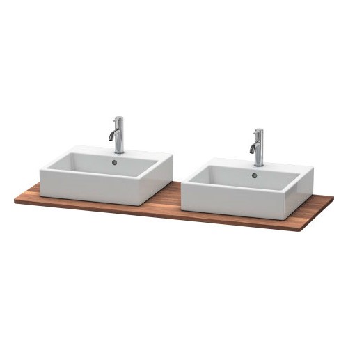 Cтолешница Duravit Xsquare XS064 с двумя вырезами для тумб с консолью схема 1