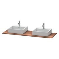 Cтолешница Duravit Xsquare XS064 с двумя вырезами для тумб с консолью схема 2