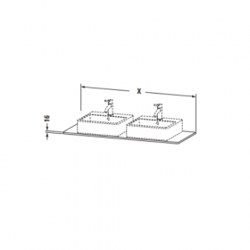 Cтолешница Duravit Xsquare XS063 для двух раковин ФОТО