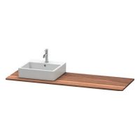 Широкая столешница Duravit Xsquare XS061H из массива дерева с одним вырезом слева или справа схема 1