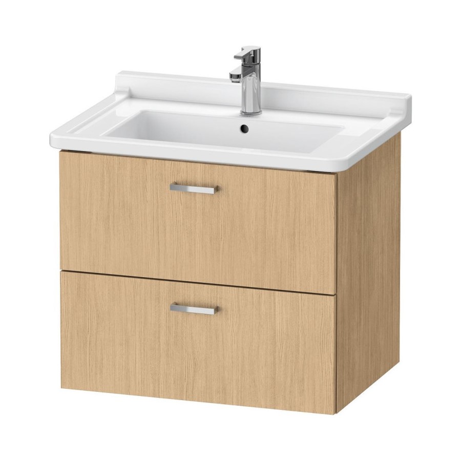 Подвесная тумба Duravit Xbase XB618 с двумя верхними выдвижными ящиками схема 2