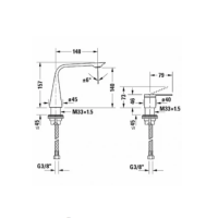 Смеситель для раковины Duravit D.1 с двумя отверстиями для монтажа D111200020 схема 6