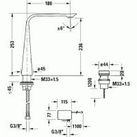 Электронный смеситель Duravit D.1 для раковины с питанием от сети D111000070 схема 6