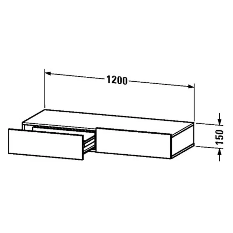 Полка подвесная Duravit DuraStyle DS827 с двумя выдвижными ящиками схема 2