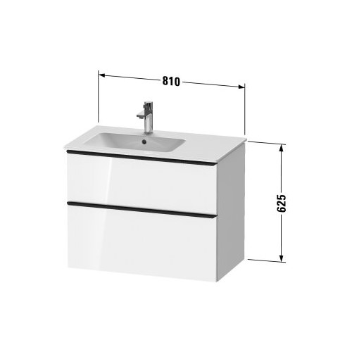 Подвесная тумба Duravit D-Neo 62,5x81x46,2 с двумя выдвижными отделениями DE436 ФОТО