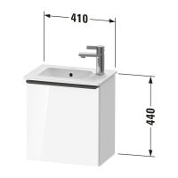 Подвесная тумба Duravit D-Neo 44х41х27,4 с одной дверцей DE4259 схема 3