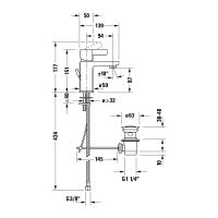 Однорычажный смеситель Duravit D-Neo S для раковины DE1010 схема 2