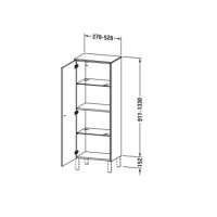 Пенал Duravit Brioso 133х52x35,9 с двумя стеклянными полками BR 1341 L/R схема 2