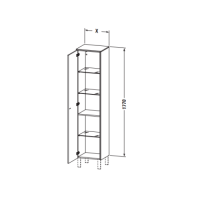 Высокий пенал Duravit Brioso 177x42x36 для ванной с тремя полками BR 1330 L/R схема 2