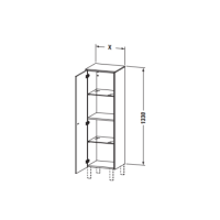 Пенал для ванной Duravit Brioso 133x52x36 с тремя полками BR 1311 L/R схема 2