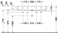 Раковина Duravit Vero Air шлифованная 100х47 235010 схема 3