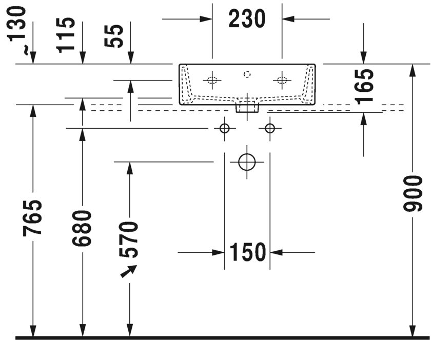 Раковина Duravit Vero Air накладная 45х35 072445 схема 4