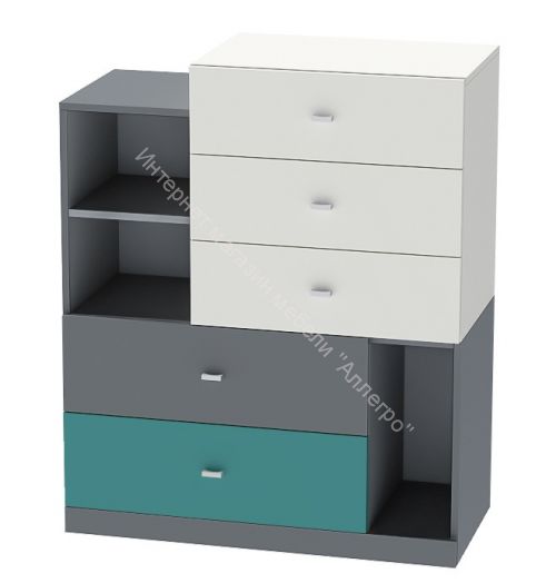 Комод "Клео" К-1 (Графит/Миндаль/Океан)
