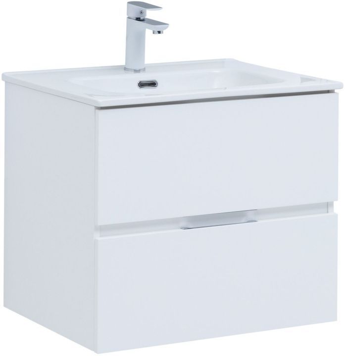 Тумба с раковиной Aquanet Алвита New 60 2 ящика, белый матовый 00274120