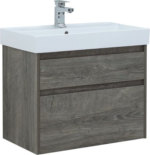 Тумба с раковиной Aquanet Nova Lite 75 дуб рошелье (2 ящика) 00245245