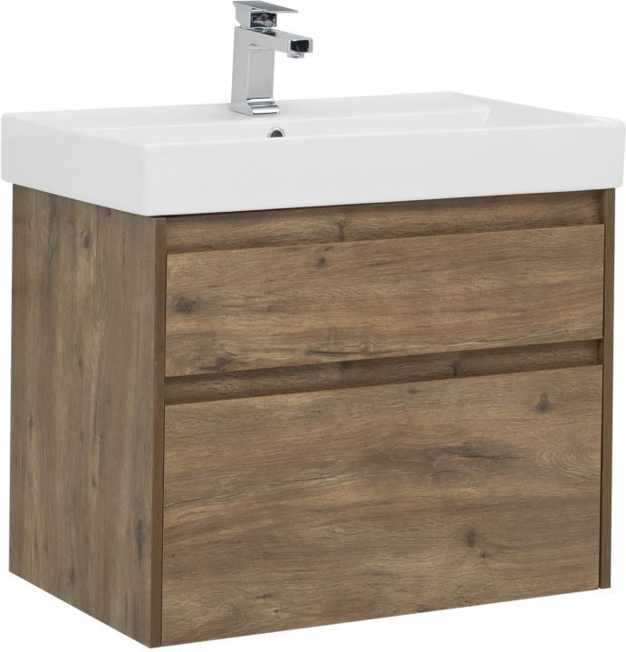 Тумба с раковиной Aquanet Nova Lite 75 дуб рустикальный (2 ящика) 00254697