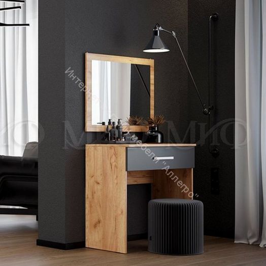 Туалетный стол Мартина ЛДСП Графит, Дуб Крафт