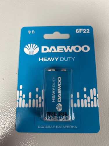 Батарейка Daewoo Крона 6F22 BL1 Heavy Duty 9V