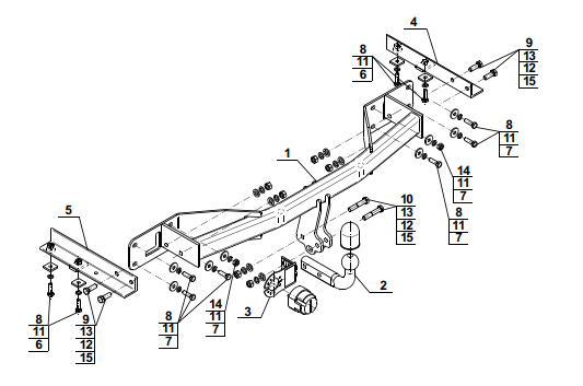 Фаркоп Opel Meriva, кроме версии с flex-fix, кроме 1.3 CDTi 2010-2017 условно-съемное крепление шара