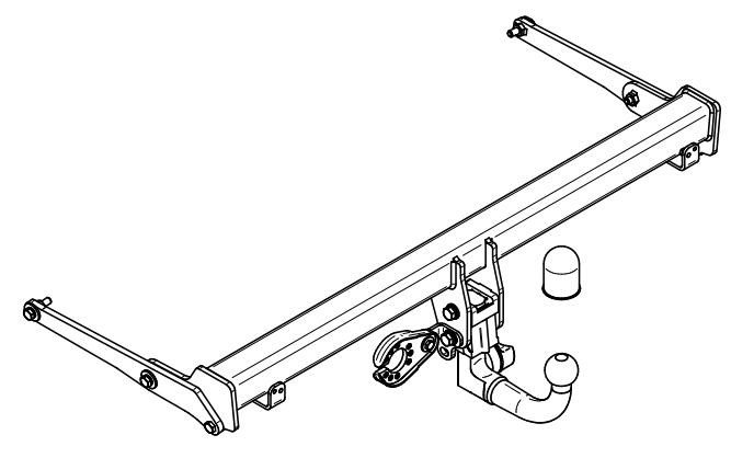 Фаркоп Audi Q3 2019-, Audi Q3 Sportback 2019- вертикальное быстросъемное крепление шара на ключе