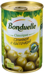 Оливки BONDUELLE 300/314г с косточкой ж/б 12шт