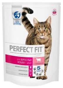 Корм для кошек PERFECT FIT взр кош с говяд 650г