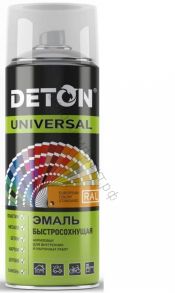 Эмаль акриловая DETON UNIVERSAL (RAL 1021 рапсово-желтый) быстросохнущая ,аэрозоль 520мл