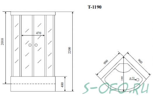 Душевая кабина Timo Standart T-6690 Silver