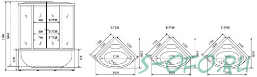 Душевая кабина Timo Lux T-7725