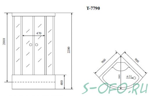 Душевая кабина Timo Lux T-7790