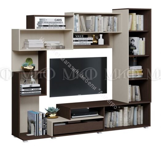 Гостиная Олимп Белый глянец холодный, Дуб крафт, Белый