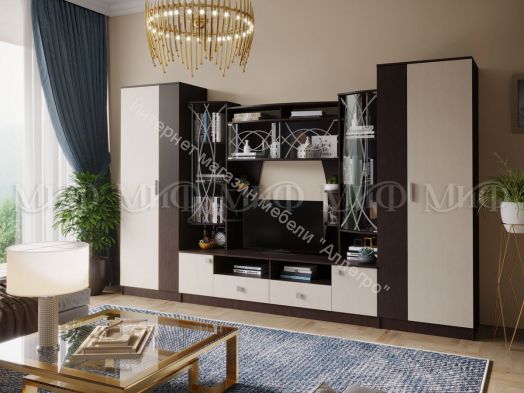 Гостиная Женева Дуб беленый, венге