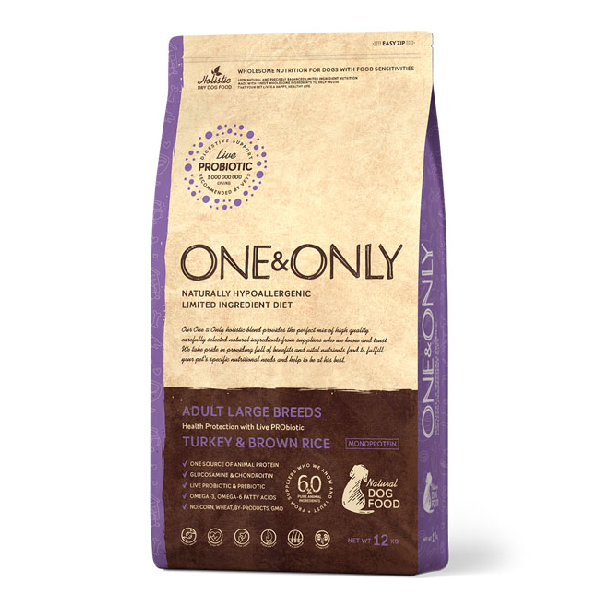 Сухой корм для собак крупных пород One & Only Turkey & Rice Adult Large Breeds с индейкой