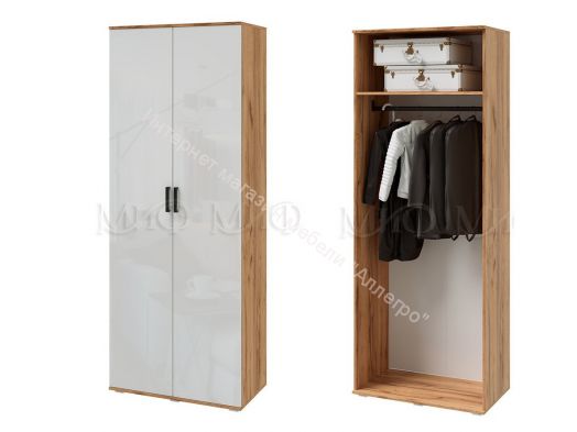 Гостиная Виста Белый глянец холодный, Дуб крафт