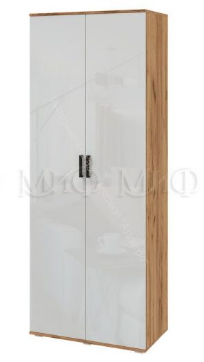 Шкаф 2-х створчатый Виста Белый глянец холодный, Дуб крафт