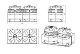 Схема. Транспортная кассета 12м³ (12000л - 2х6000л) для воды медиум Д